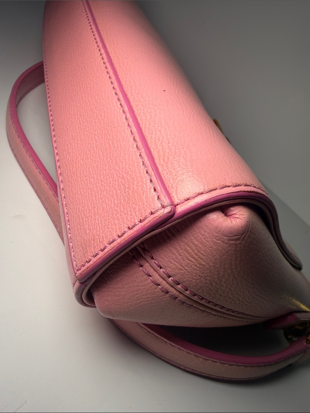 MCM Pink Leather Baguette Shoulder Bag | Bow Hardware Coquette Y2K - Picture 10 of 17